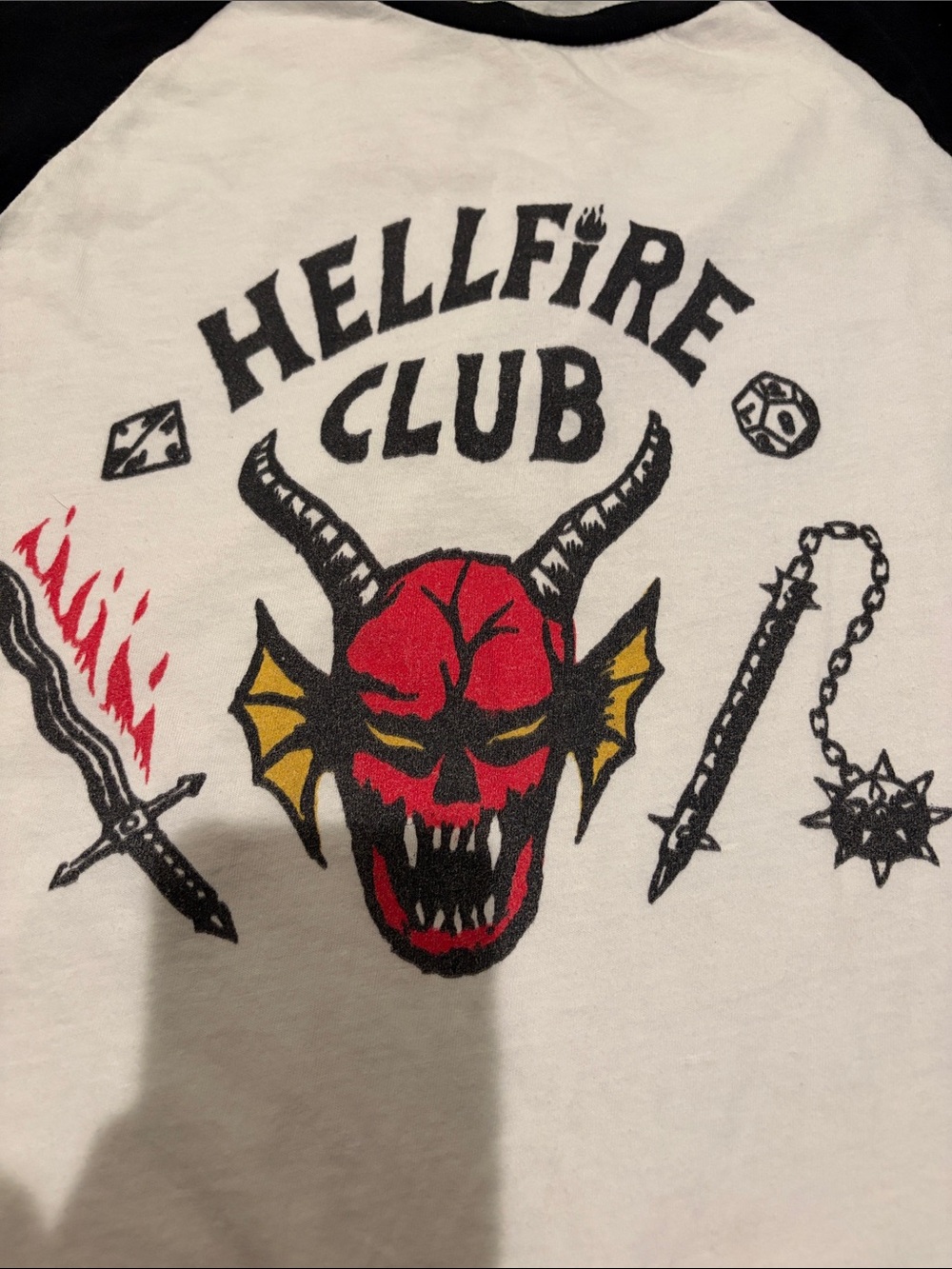 Hellfire Club Raglan Baseball Tee, size Small - Picture 4 of 4